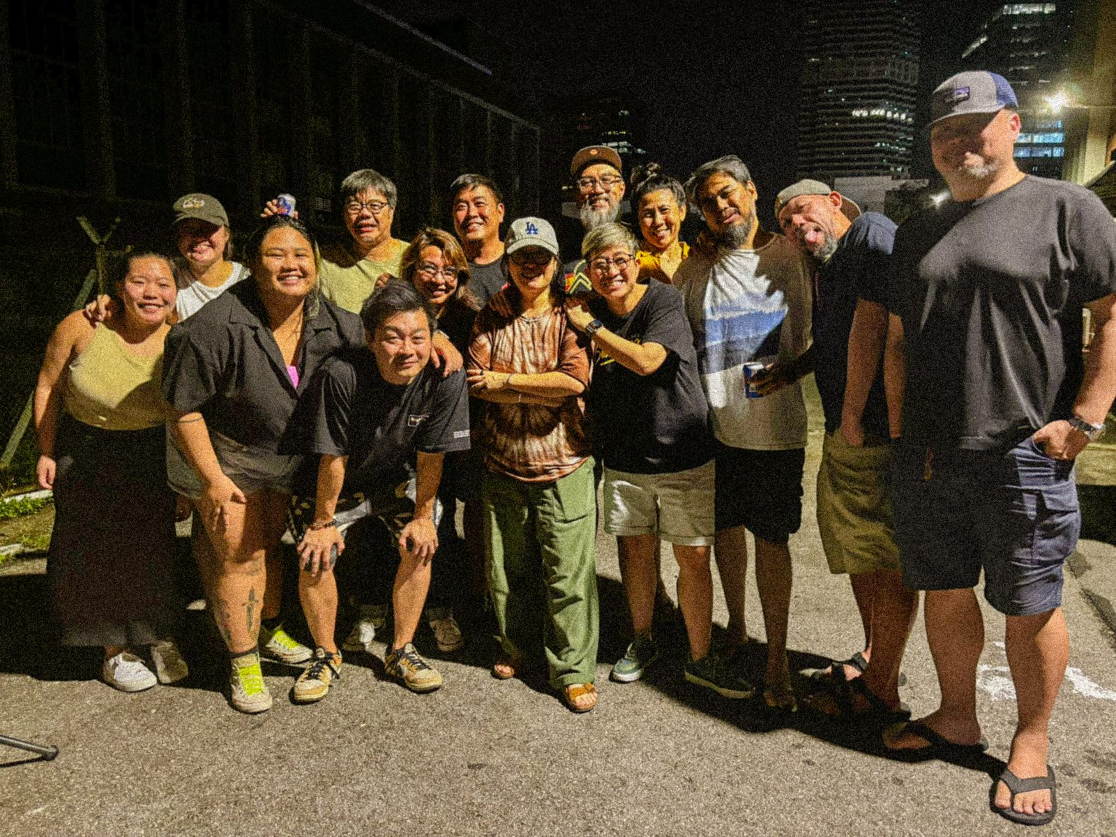The team at a barbecue